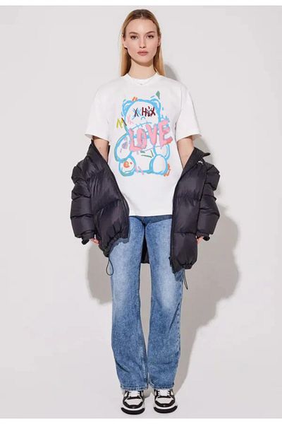 Modern Moda Βαμβακερό μπλουζάκι Oversize Love Bear Printed - Trend Fashion