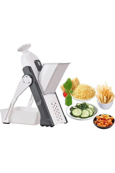 MadaMelya Çok Amaçlı Basmalı Sebze Dilimleyici Doğrayıcı Mandolin Brava Sprin...