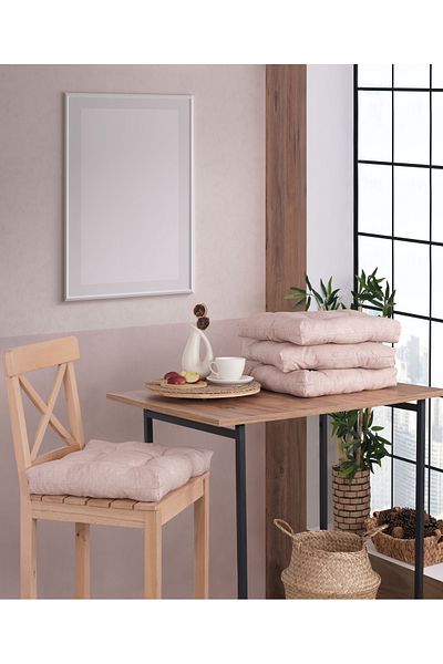 Misev Cream Fluffy Chair Cushion