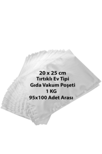 Ev Tipi Vakum Makinesi Tırtıklı Gıda Vakum Poşeti 20x25 Cm 1 KG - Kaliteli Vakum Poşetleri