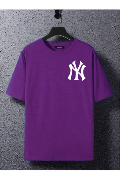 Medinenur Унісекс футболка з принтом Ny з горловиною з екіпажем