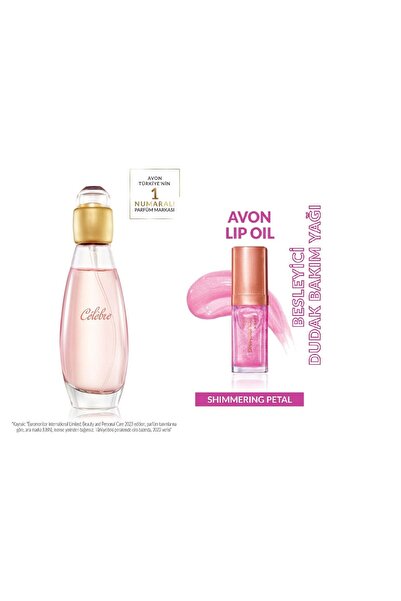 AVON Celebre Kadın Parfüm Edt 50 Ml. ve True Nourishing Dudak Yağı 7 Ml. Shim...