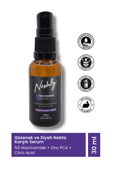 NESHLLY NATURAL Niacinamide Serum 30 ml (GÖZENEK, SİYAH NOKTA VE SİVİLCE KARŞ...