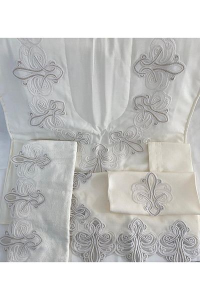 Vinezza Home Collection 5 Piece Vi̇nezza Home Dowry Set - French Guipure Prayer Rug Set