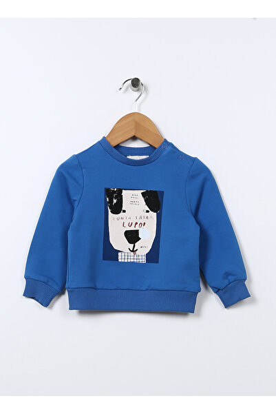 Mammaramma Saks Erkek Bebek Bisiklet Yaka Uzun Kollu Baskılı Sweatshirt 22fwb-06