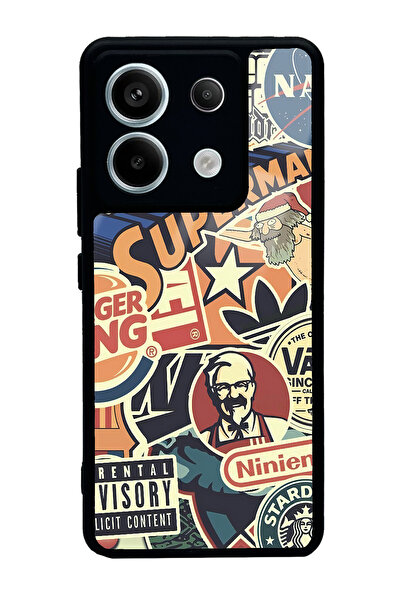 Spoyi Xiaomi Redmi Note 13 Pro 5G Retro Marka Tasarımlı Glossy Telefon Kılıfı