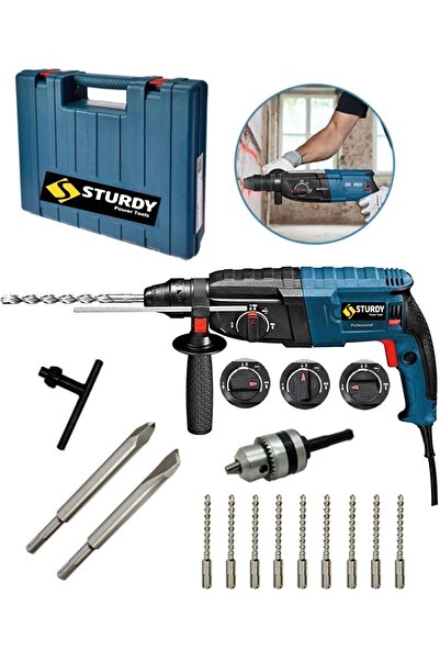 Sturdy Power Tools Sturdy Japanese Tech Crush Drill 590wt W 1.2 Joule Copper Winding Crusher Perforator Hilti Set with 10 Pieces Tips