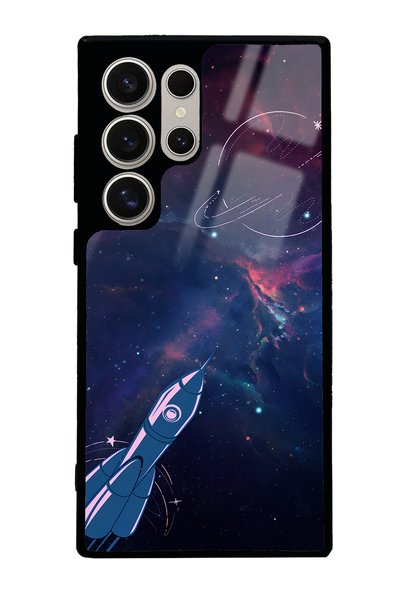 Spoyi Samsung S24 Ultra Space Rocket Design Glossy Phone Case