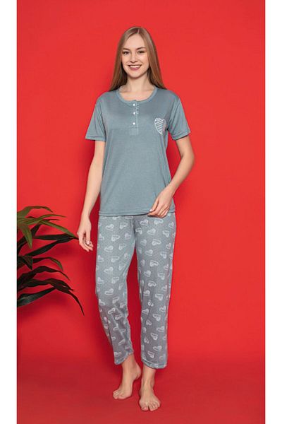 LİLA İÇ GİYİM VISKOSE SHORT SLEEVE PAJAMAS SET