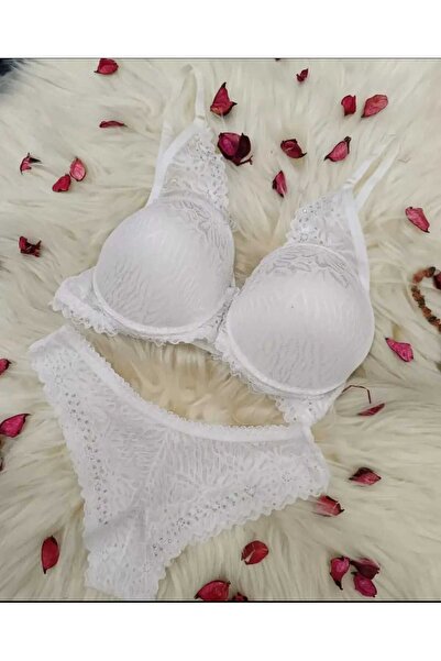 PATRON Butterfly Strap Jewelled Padded Underwire Lace Embroidered Set