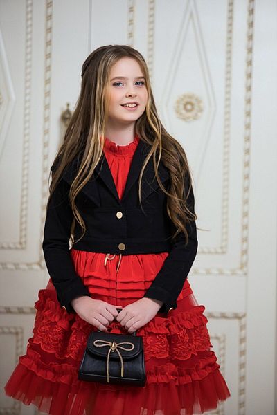 Ribbon kids Linen Jacket Lace Blouse Skirt Belt Bag