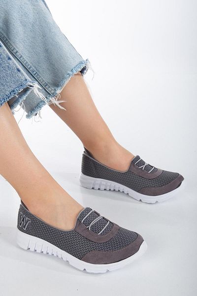 BY İMİS SHOES Women's Orthopedic Smoked White White Elastic Walking Shoes
