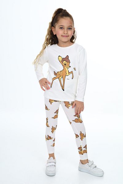 e-çocuk Butterfly and Gazelle Printed Girl's Set - 0007