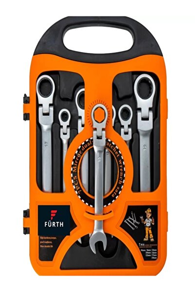 FRT 7 Parça Masfallı Cırcır Anahtar Seti Set 8-19 Mm