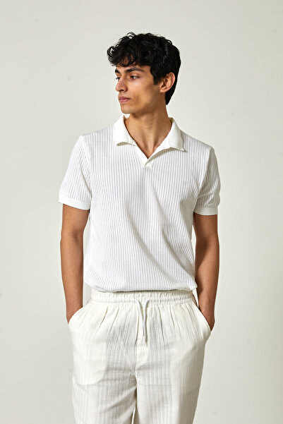 FREZZBİ ملابس تريكو رجالية بأكمام قصيرة وياقة فريزبي