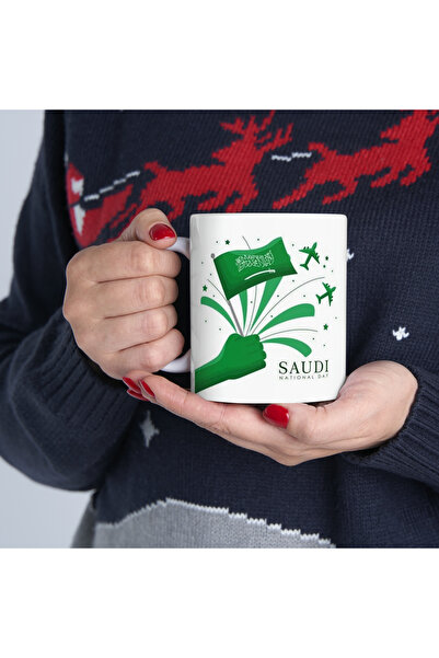 sıradışıhediyem Saudi Arabia - Slid Mug Cut National Day Sending Mug Cup