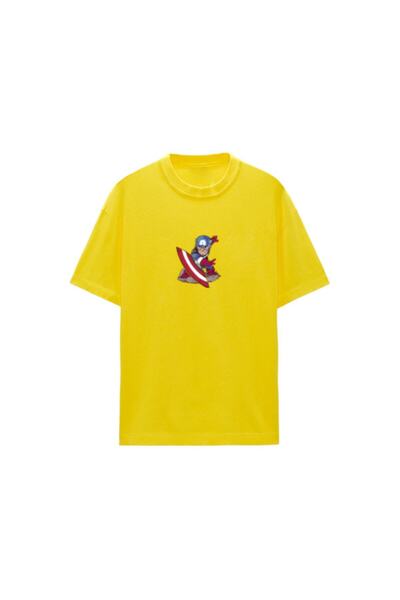 SELF CONTROL Unisex Oversize kroj Kapetan Amerika T-shirt