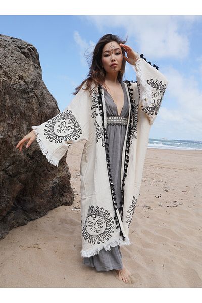 Su Koleksiyon SHAMAN BOARD PRINTED MUSLIN KAFTAN