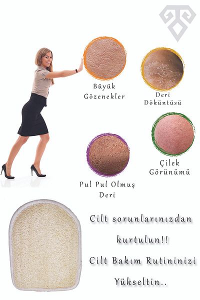 Anatolia Soap Natural Pumpkin Fiber 22x17 Cm Handheld, Ends from Ingrown, Celluloid, Acne, Dead Skin and Strawberry Appearance!!!
