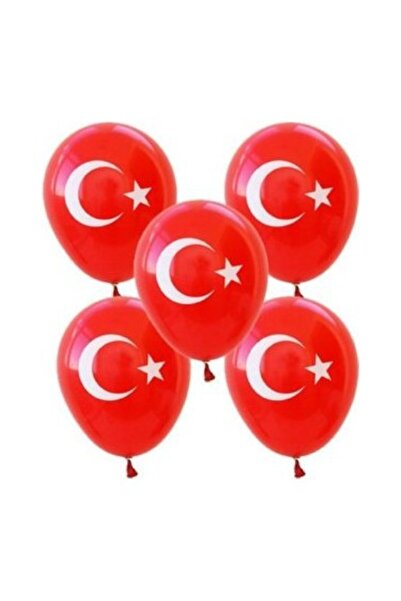 TATLI GÜNLER Ay Yıldız Türk Bayrak Desenli Balon