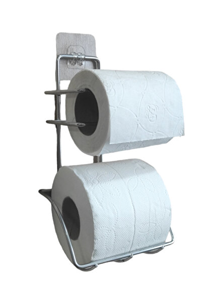 METALAY حامل ورق مرحاض قابل لإعادة التعبئة من الكروم - لاصق