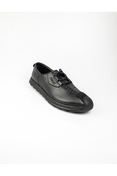 JAMES FRANCO 9860 Black Leather Men's Casual Shoes