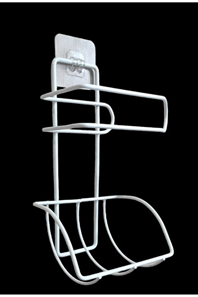 METALAY حامل ورق مرحاض أبيض قابل لإعادة التعبئة - لاصق