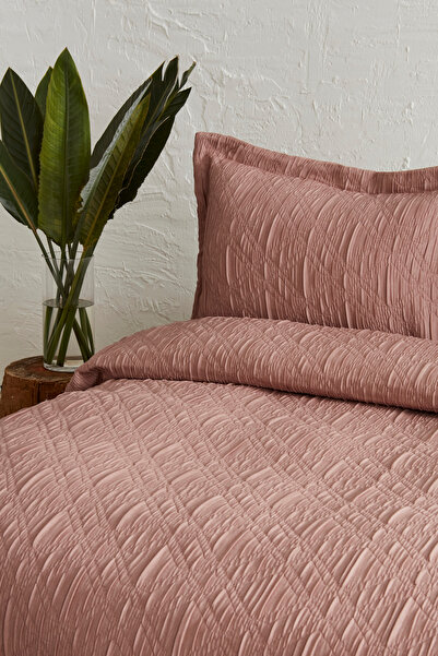 Karaca Home Angle Çift Kişilik Yatak Örtüsü Seti Pudra
