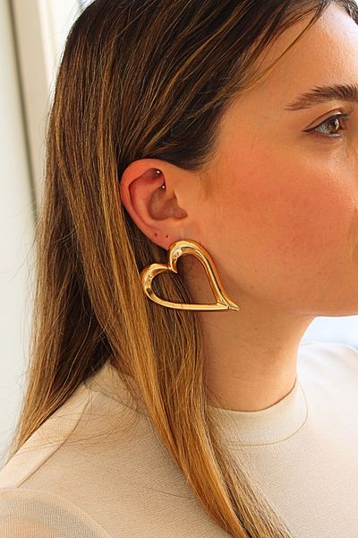 DOURS GOLD EARRINGS LOVE 6 CM