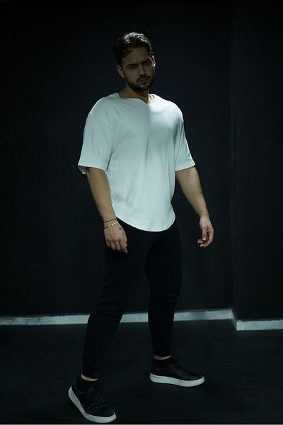 Oxlade Υπερμεγέθη T-Shirt Λευκό Myth Ύφασμα 100% Βαμβάκι ®