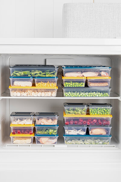 Meleni Home 6-Piece Yellow Storage Container - Microwave and Food Compatible, 1200 ml