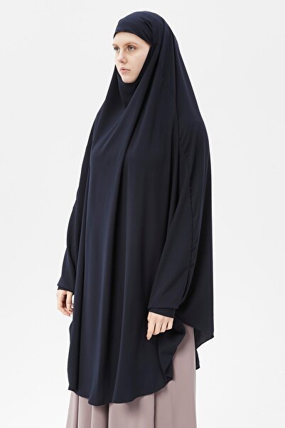 Altobeh Γυναικείο σεντόνι Hijab Medina Silk με Πέπλο Σουφλέ Hijab Navy Blue