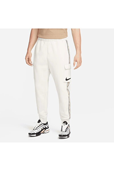 Nike Sportswear Repeat Swoosh Fleece Cargo Erkek Krem Eşofman Altı DX2030-072