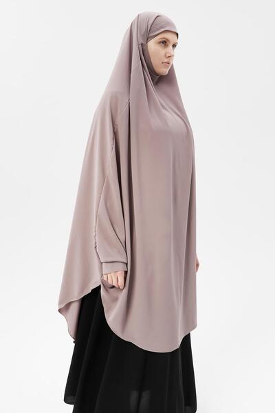Altobeh Women's Hijab Medina Silk Abaya Top with Veil Souffle Hijab Dark Rose