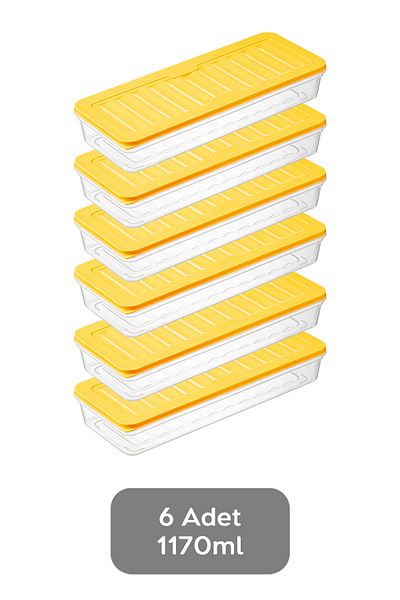 Meleni Home 6-Piece Yellow Microwave and Freezer Refrigerator Organizer - 1170 ml