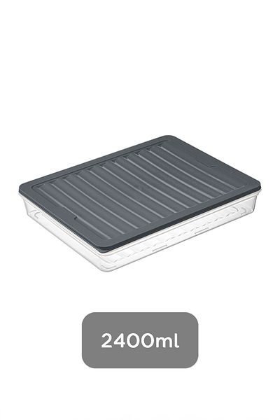Meleni Home Anthracite 1 X 2400ml Food and Microwave Compatible Storage Container