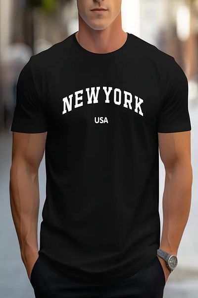 MODAGEN Ανδρικό μπλουζάκι με στάμπα New York