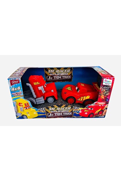 Brother Toys Boxed Frictional Unbreakable Lightning Mcqueen Toy Car and Truck Set of 2 12.5 Cm.