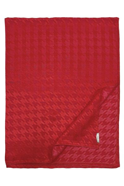 Levidor Jacquard Shawl - Houndstooth - Red