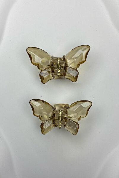 Jaida Moda Дамска прозрачна кафява закопчалка тип пеперуда