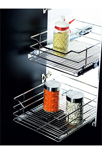 YILDIZ AKSESUAR TR Teleskopik Raylı Frenli Lüks Dolap Içi Çekmece 51.4 Cm