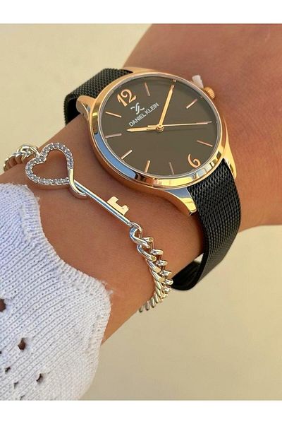 Daniel Klein Dk.ft.1.345 Steel Cord 30 Mt Water Resistant New Season Stylish Design Women's Wristwatch