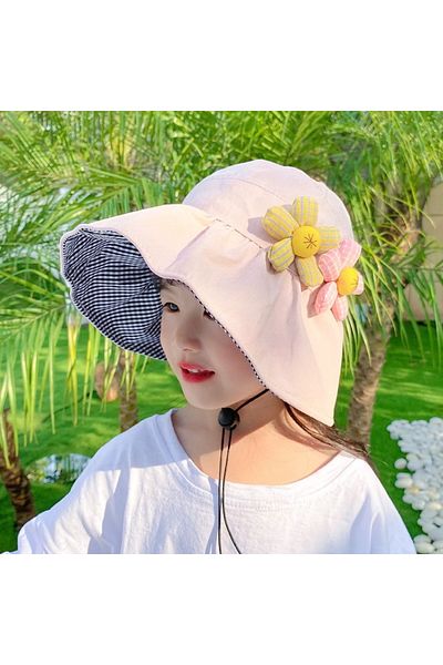 Shopiolog Girl's Foldable Wide Brim Visor Anti-UV Hat for Sun, Beach, Travel, Picnic, Pool