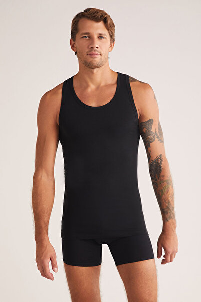 Kom Men's Black Aytron Sports Cut 2-Piece Tank Top