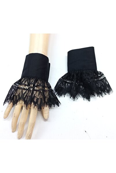 es moda shop Asmee dantelli çıkarılabilir manşet siyah