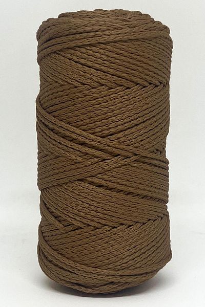 Bolanzoo 2 Pieces 100gr Milk Coffee Colored 3mm Knitted Macrame Thread