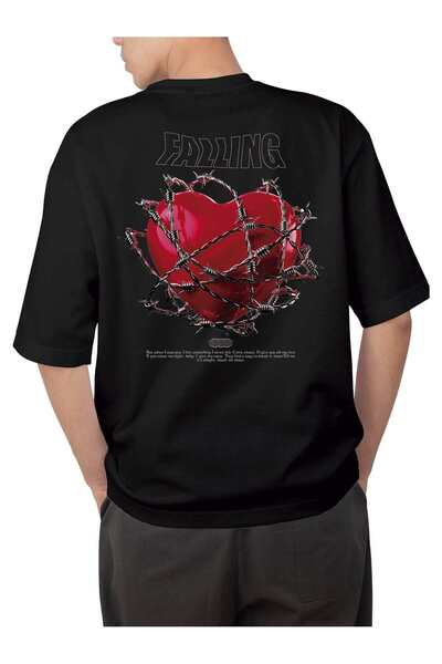 Jose Clothing Crna majica sa štampanjem od organskog pamuka, unisex, oversize...
