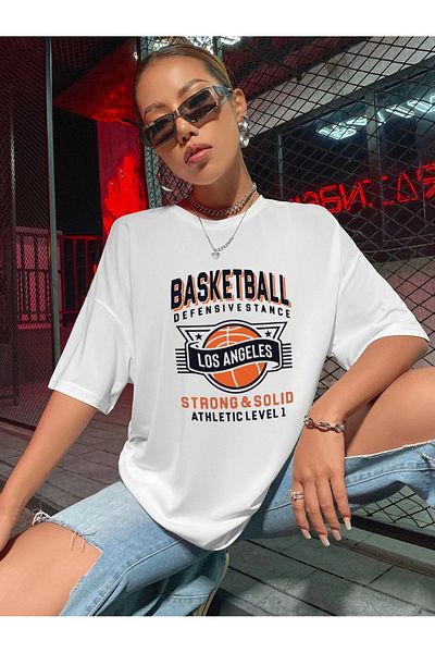 Jose Clothing Μπλουζάκι με λευκή στάμπα Unisex από οργανικό βαμβάκι Oversize - Κοντό μανίκι