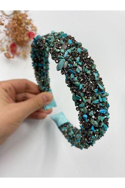 Hayals Natural Stone Crystal Crown Turquoise