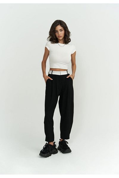 MAİ COLLECTİON Pantaloni negri Patrice Reverse Belt
